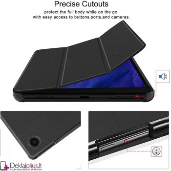 Dirbtinės odos atverčiamas dėklas - juodas (planšetei Samsung Tab A8 10.5 (X200/205)
